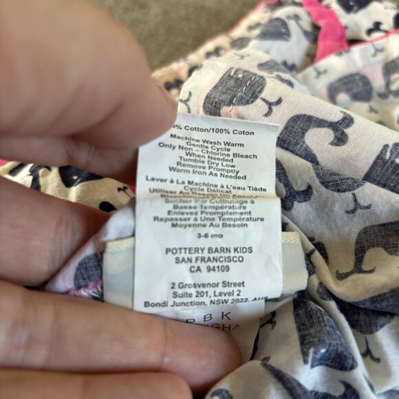 Pottery Barn Kids Whale Print Swim Coverup Size 3-6M - Picture 4 of 4
